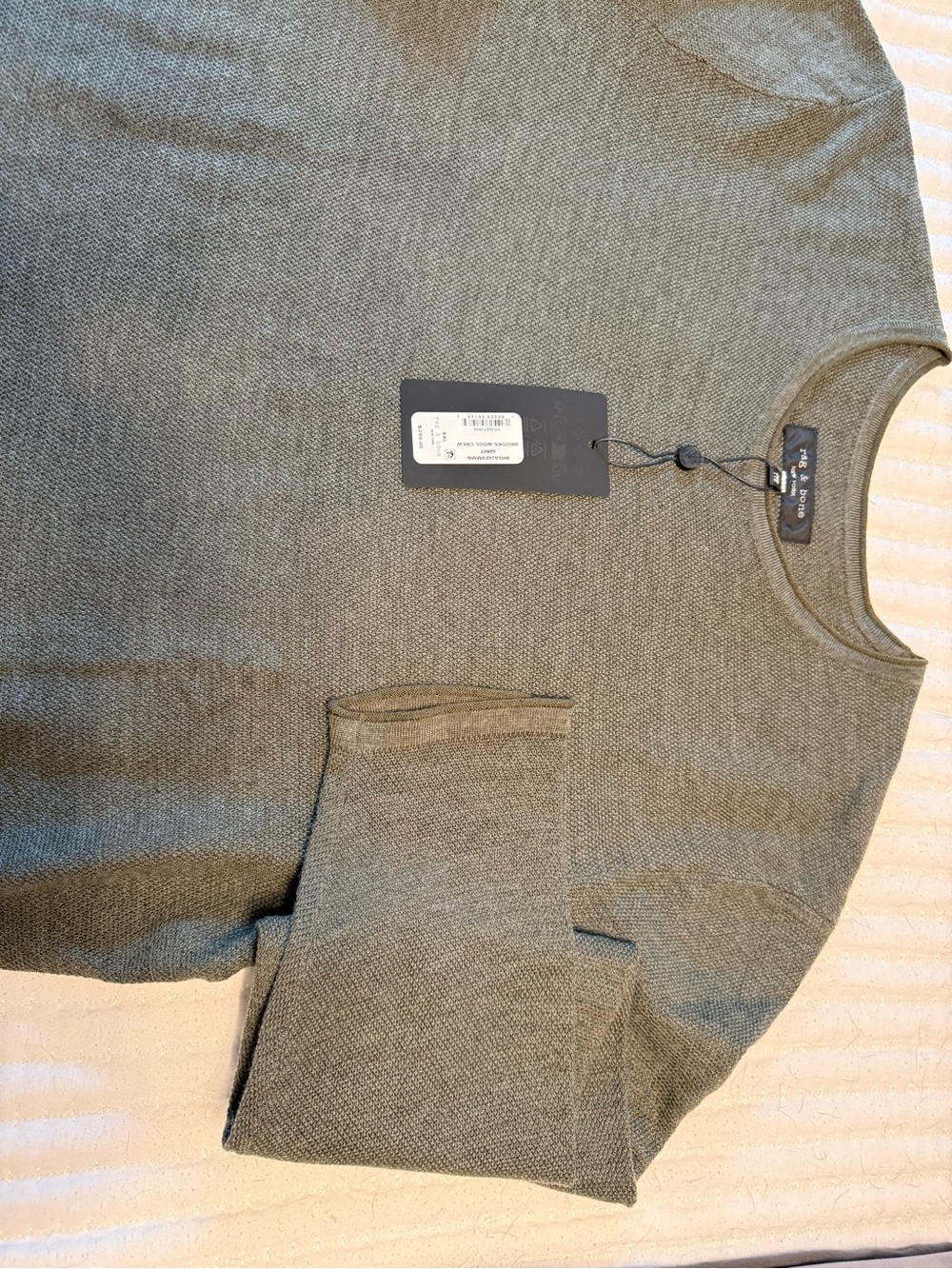 rag & bone Men's Olive Green Crewneck Sweater